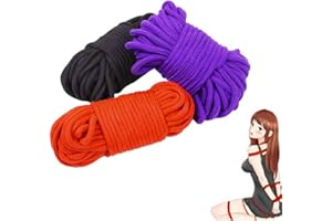 TM-MALL 3-Pack 32 Pieds 10M Soyeux Coloré Polyvalent Doux Corde De Coton Tordu, Corde De Coton Ménage DIY À La Main