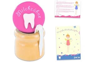 ‎ZWEN ZWEN Milk Tooth Box Wood Screw Closure Tweezers & Tooth Fairy Letter + E-Book // Milk Tooth Box for Girls & Boys
