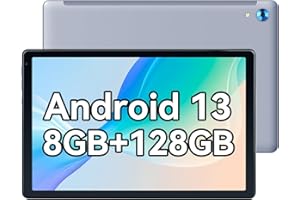 Mouikei Android Tablet 10 Inch Tablet, 8GB RAM+128GB ROM(TF 1TB) Android 13 Tablet with Bluetooth 5.0, WIFI 6, 5MP+8MP Dual Camera, 5000mAh Tablet PC (Gray)