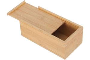 STOBOK 2er-box Mit Schiebedeckel Aufbewahrung Aus Bambus Aufbewahrungsbehälter Mit Deckel Büro- Foto- Mit Deckel Stifteboxen Holz