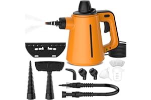 ÖRRNVTE Dampfreiniger Boden mit 11 Zubehör, 1050 W Dampfreiniger Handgerät für den Hausgebrauch, Hand Dampfreiniger für alles Polstermöbel Sofa Fenster Fugen Auto Fugen Fliesen Teppich