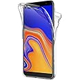 AICEK Cover Samsung Galaxy J4 Plus, 360°Full Body Cover Samsung J4+ Silicone Case Molle di TPU Trasparente Sottile Custodia p