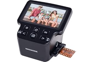 Magnasonic All-in-One 24MP Film Scanner with Large 5" Display & HDMI, Converts 35mm/126/110/Super 8 Film & 135/126/110 Slides into Digital Photos, Built-in Memory (FS71)