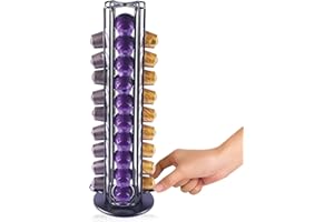 Wrobic Porte-capsules rotatif droit pour 40 capsules de café Nespresso, noir (Nespresso-40)
