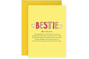 CENTRAL 23 Besties kartka - prezenty przyjaźni dla kobiet - kartka dla najlepszego przyjaciela dla najlepszej przyjaciółki - słodkie słowa dla przyjaciółek - kartka urodzinowa dla najlepszego przyjaciela - w zestawie z zabawnymi naklejkami