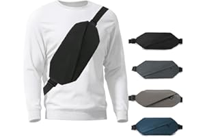 DAWOOWF Marsupio Uomo Tracolla,Borsa A Tracolla Da Uomo/Donna,Impermeabile,Cintura Regolabile,Leggera e Spaziosa,per Viaggi, Ciclismo, Sport,Lavoro (Nero)