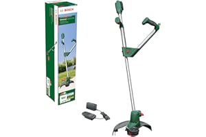 Bosch Home and Garden 06008C1D03, Cortabordes a Batería UniversalGrassCut, 1 x Batería 2.0 Ah, Sistema de 18V, Diámetro de Corte: 26 cm, Empuñaduras Ajustables, en Caja