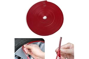 Bague de Protection de Jante, ZoneYan Autocollants de Jante de Voiture, Décorations de Jante de Voiture, Bandes Adhésives pour Jantes de Voiture, Anneau de Protection des Roues De Voiture, 8m (rouge)