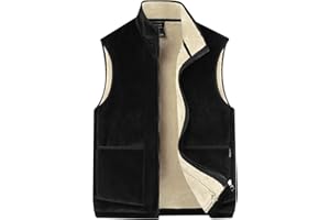 AIEOE Kamizelka męska z podszewką z pluszowego futra, ciepła, polarowa, kamizelka softshell