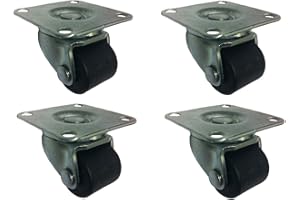PRIORY CASTOR British Manufactured - 4 Castor Wheels Heavy Duty | 25mm Low Level Profile Furniture, Appliances, Commercial, Trolley Castor with Hardwearing Nylon Wheel
