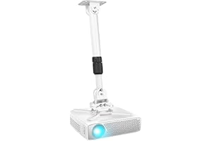 Duronic PB06XL Mocowanie do projektora uniwersalne sufitowe i ścienne długie | maksymalne obciążenie 13,6 kg | Uchwyt do projektora biały regulowana wysokość 49-70 cm | ramię do projektora rzutnika