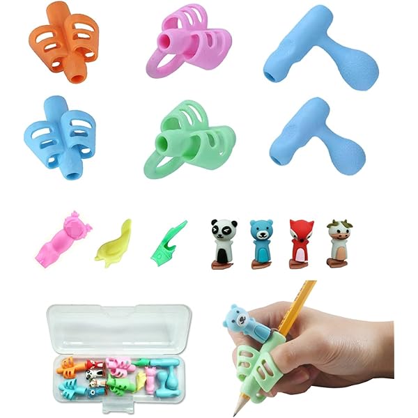 10 Impugnature Per Matita Jingleer | Ergonomiche, Per Destri E Mancini | Silicone Morbido Anti-Dolore