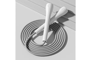 GIEEU skakanka sportowa, regulowana, skakanka do biegania, ergonomiczny, antypoślizgowy uchwyt, ulepszona lina silikonowa, odpowiednia dla dzieci i dorosłych.