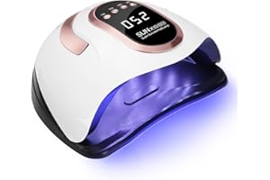FAOKZE Nageltrockner Lampe,UV LED Lampe für Nägel 180W,UV lampe für shellac nägel,Digital Anzeigebildschirm,66 LED Lampe für Nägel,10/30/60/99s Timer,Geeignet für alle Gel Nagellack. (X10-Rose Gold)