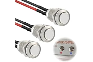 XINXINGDINGSHENG 3 Pcs Prewired Momentary Round Push Buttons 12mm Waterproof Stainless Steel Push Button Switch, Metal On Off Start Button for Car Trumpet PC Doorbell
