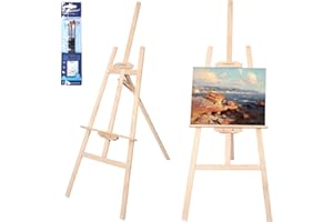 Viesap Chevalet, 150CM Chevalet Peinture, Chevalet Bois, Trépied Peinture en Bois De Hêtre, Réglable En Hauteur & Pliant Chevalet Peinture, Chevalet De Présentation, Peinture, Dessin, Photo.