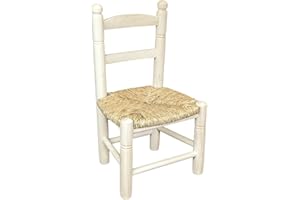 Greca Enea Children's Seat Chair in Poplar Wood, for Painting, Decoration and Crafts. Dimensions (WxDxH): 35 x 27 x 60 cm. Height from floor to seat: 26.5 cm.