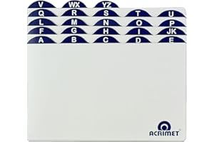 Guías de Tarjetas, Índice A-Z Acrimet 5” X 8” para Soporte de Tarjetas (Tarjetas Blancas con Pestañas Azules)