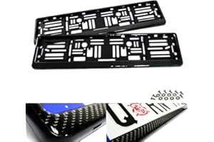 RZG 2x 3D Carbon Fibre Fiber UK EU Car Licence Registration Number Plate Holder Surround Frame Black