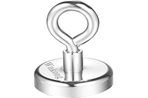 Wukong fuerte fuerza 78kg Super Potente redondo finshing de neodimio imán con cáncamo,48mm de diámetro,para Ciencias, Industria, Pesca y Salvamento