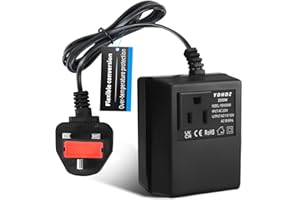 IPALAMILA 200W Step-Down Power Supply voltage converter 220V/240V to 110V/120V(UK Plug), Smart and Efficient Temperature-Protected Adapter, Suitable for WiFi, POS Machines and Power Bank (black)