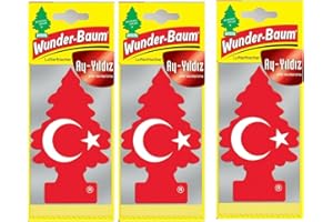 ‎WUNDER-BAUM 3 Stück Wunderbaum Ay Yildiz Türkische Flagge (Vanille) Wunder-Baum Lufterfrischer Duftbaum
