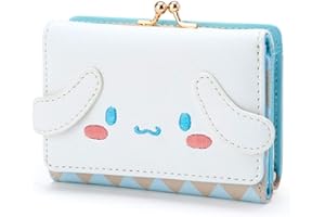 GXYMF 11cm Cartoon Anime My Melody Cinnamoroll Purin Dog Kawaii Pu Wallet Cute Modeling Zipper Folded Card Case Woman Wallet Cinnamoroll