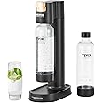 VEVOR Sparkling Water Maker, Soda Maker Machine for Home Carbonating, Seltzer Water Starter Kit with 2 BPA-free 1L PET Bottles, Compatible with Mainstream Screw-in 60L CO2 Cylinder(NOT Included) Black