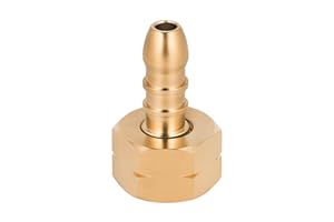BFG Connecteur de Tuyau de Gaz, Filetage à Gauche 3/8" Mâle pour Connecteur d'Extrémité de Tuyau 9-10 mm, Laiton, Connecteur à Deux Segments pour Installations de Gaz, Bouteilles et Autres