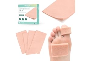 Welnove Chiropody Felt Moleskin Tape, Self Adhesive Felt Pads for Foot Pain – Instant Relief for Painful Rubbing, Ideal for Blister Prevention, Bunions, Calluses & Discomfort - 4 Pack