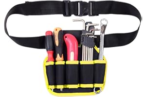 LTLSZRN Bolsa porta herramientas, funda para electricista, bolsa para electricistas,bolsa de almacenamiento de herramientas,cinturón porta herramientas multi bolsillos,para electricista,carpintero (Amarillo)