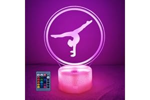 HPBN8 Ltd 3D artystyczna gimnastyka lampka nocna lampa 7/16 zmiana koloru lampa LED zasilana przez USB pilot zdalnego sterowania dekoracje walentynki urodziny dekoracja pokoju