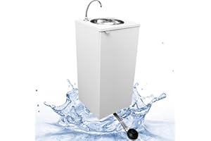 Express Water Basic Plus - Fregadero portátil autónomo, con depósito de agua, de acero inoxidable, mando a pedal, kit de agua caliente, certificado para ASL