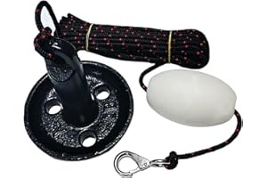 GENERIC JT-HLM 5lb/8lb/10lb Black Kayak Anchor Vinyl Mushroom Boat Anchor Kit with White Float with Anchor Tow Rope Carrying Bag