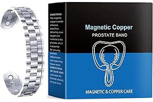 WEIWOGU Aexzr Magnetic Copper Prostate Band, Aexzr Prostate Wristband - Improves Circulation, Aexzr Magnetic Copper Prostate Bracelet Improves Blood Circulation (Silver)