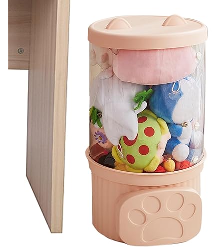 Conteneur De Stockage De Jouets Pet Cylindre Transparent Seau D'Affichage De Jouets En Peluche