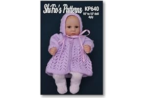SHIFIO'S PATTERNS Paper Knitting Pattern for Dolls Clothes -Jacket, Leggings and Matching Bonnet Designs, 4ply Booklet & Instructions, KP640