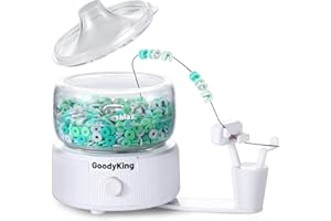 GraceDuck Electric Clay Bead Spinner for Bracelet Making Kit - Clay Bead Bracelet Kit Essentials, Needles Included, Easy Friendship Bracelet Making, Applicable for Different Kind of Beads (White)