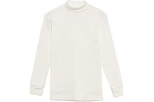 Channo Chemise de sous-vêtement Thermique pour Enfants à col Haut et à Manches Longues, Couleurs Unies