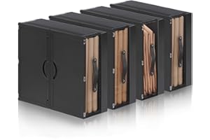 Giyiprpi 4 Pack Bed Sheet Organizers and Storage, Plastic Sheet Folder Organizer for Linen Closet, Organizing Bedding Container for Bed Sheets Duvet Covers Pillowcases Towels(Black)