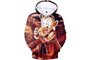 Silver Basic Sudadera con Capucha de Manga Larga Estampada en 3D Dragon Hoodie Goku para Niños