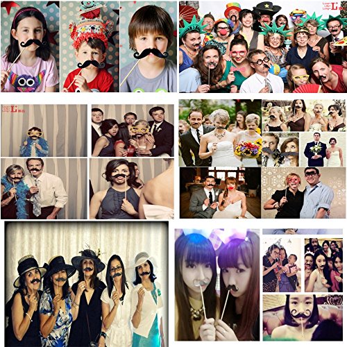 DIKETE® Party Foto Verkleidung Photo Booth Props set Fotorequisiten Fotoaccessoires für Hochzeit Geburtstag Abschlussfeier Party party zubehör - 4