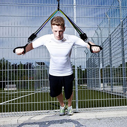 Exercice Résistance Band Set-Home Gym Exercise Band Ceinture Formation Set-12 Pièces Set-8 Exercice Yoga Yoga Band Inclus - 8