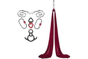 Canopz HotelBee Yoga Vertikaltuch (8x2.8m) - Yogatuch Zum Aufhängen, Trapez Schaukel, Starke Tragfä higkeit, Sicherer SchutzYoga Schaukel Set, Akrobatik Tuch Aerial Yogatuch Seide F ür Erwachsene,