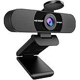 EMEET Full HD Webcam - C960 1080P Webcam mit Objektivabdeckung & Dual Mikrofon, 90 ° Streaming Kamera mit Automatische Lichtk