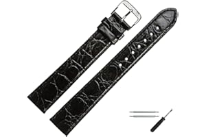 MARBURGER Uhrenarmband 18mm Leder Kroko Prägung XL - Werkzeug Montage Set 68118