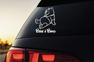 stick créa - Sticker Autocollant Bébé à Bord - Winnie l'ourson (Blanc)