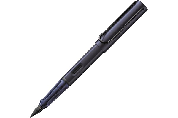 Lamy AL-star dark dusk - Stylo Plume avec grip ergonomique et plume acier en taille F - corps en aluminium léger - avec cartouche T 10 bleue - Droitier