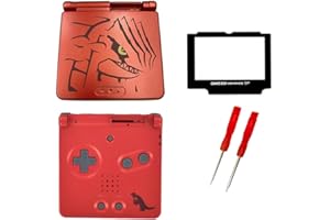 THE TECH DOCTOR Gameboy Advance SP Coque complète de remplacement pour écran et boutons Kit de réparation professionnel avec outils (Rubis)