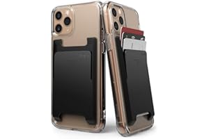 Ringke Slot Card Holder, [2 Pack] Porte-Cartes Adhésifs Portefeuille Autocollant Porte Carte de Crédit pour l’arrière de Téléphone avec 3M Sticker Adhésive Attachable Téléphone - Black